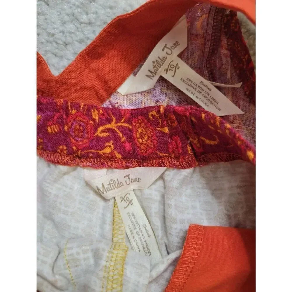 Matilda Jane Enchanted Garden Beach Bonfire V-Neck Swing Tank and Woodrose Mixed